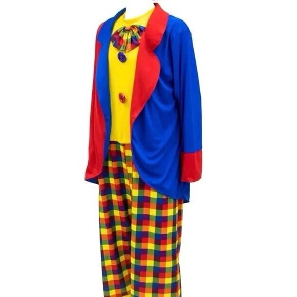 HauntLook Creepy Clown Halloween Costume Red Blue Yellow Unisex Medium New - Picture 3 of 12